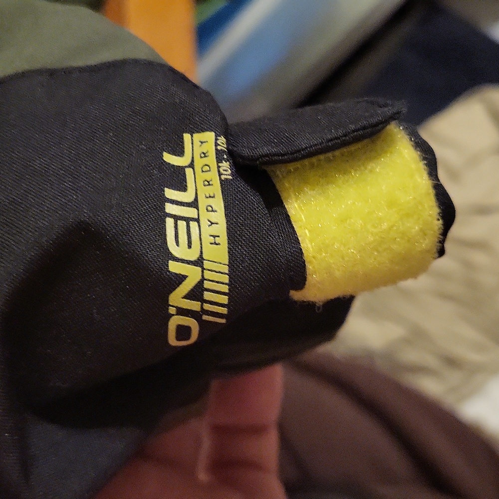 Boys Large 12 Oneill Snow Jacket Lime and Olive - Picture 6 of 9